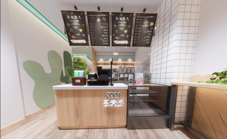 观山湖区现代风格奶茶店LSZ2014-绿松子装饰