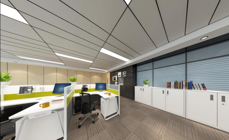 观山湖区现代风格敞开式办公室LSZ3013-绿松子装饰